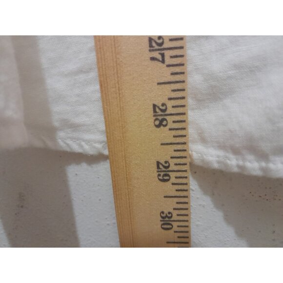 Eddie Bauer Womens Linen Blend Pintucked Peasant Cottagecore Sz 3X Blouse White - Picture 6 of 7